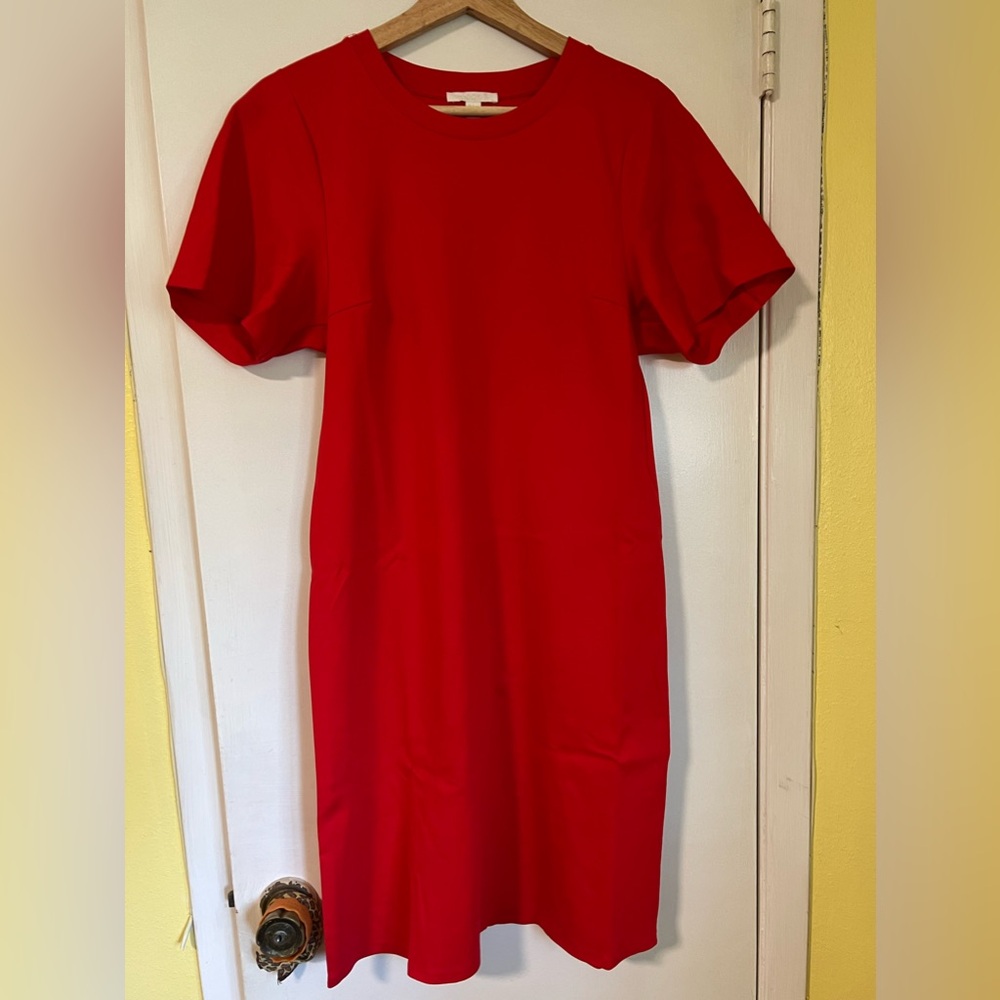 COS Red Short Sleeve Shift Dress